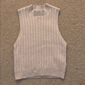 Thick beige long crop top